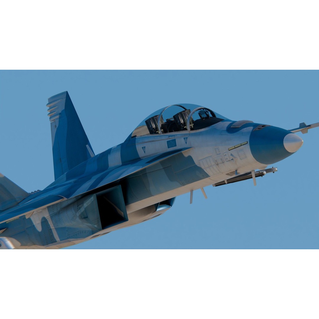 Boeing FA-18EF Super Hornet 3D Model – High Poly PBR Game Asset, FBX - View 7