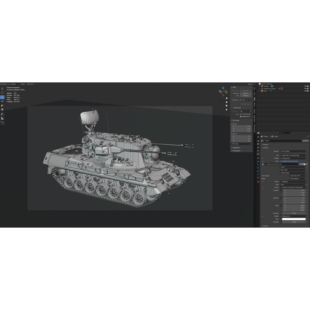 Flakpanzer Gepard 1A2 3D Model – Low Poly Military Vehicle, FBX, Blender - View 11
