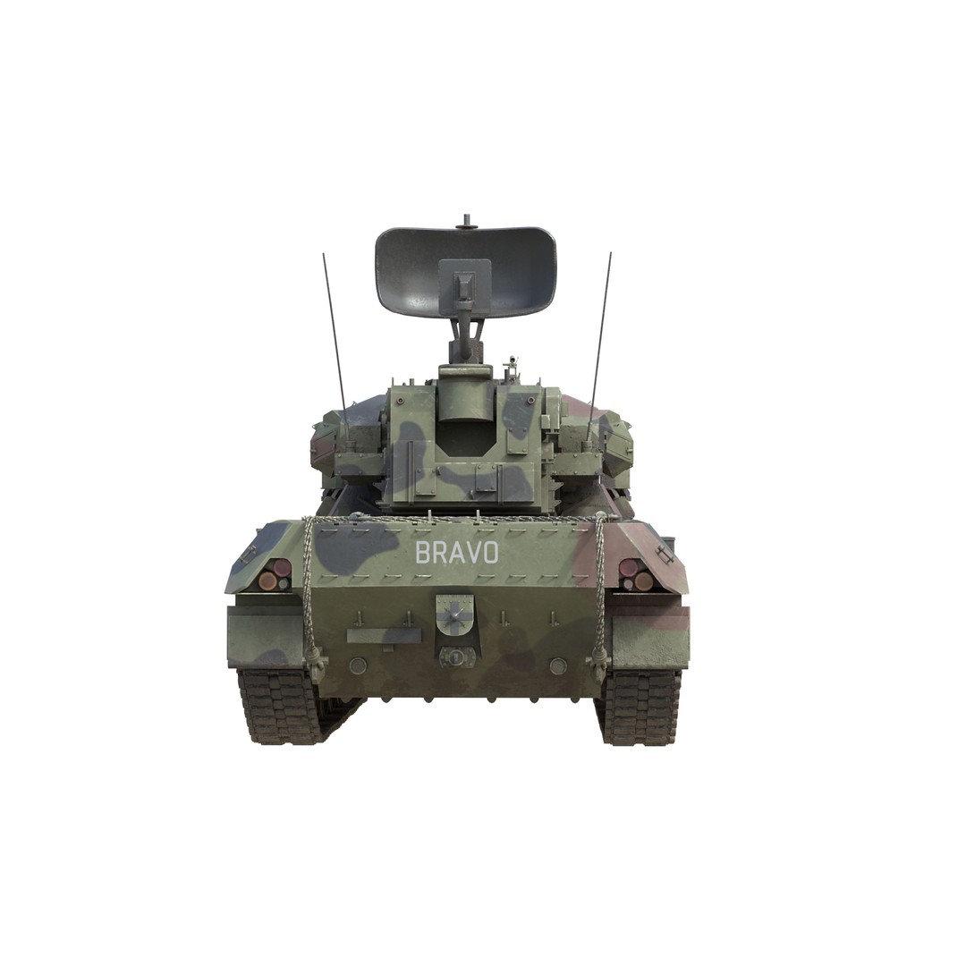 Flakpanzer Gepard 1A2 3D Model – Low Poly Military Vehicle, FBX, Blender - View 8