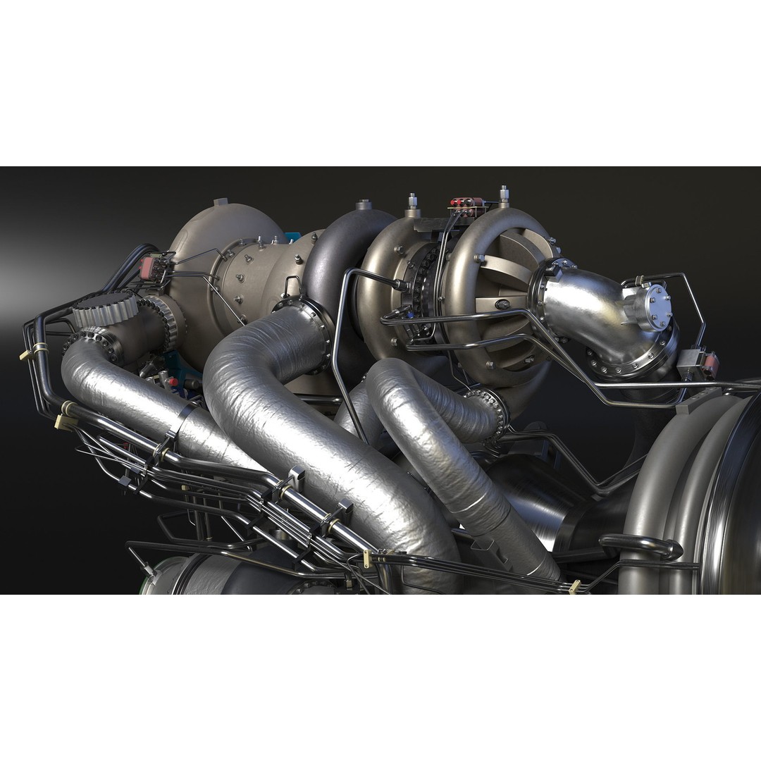 BE-4 Rocket Engine 3D Model – High Poly Space Propulsion Asset, FBX, OBJ - View 11
