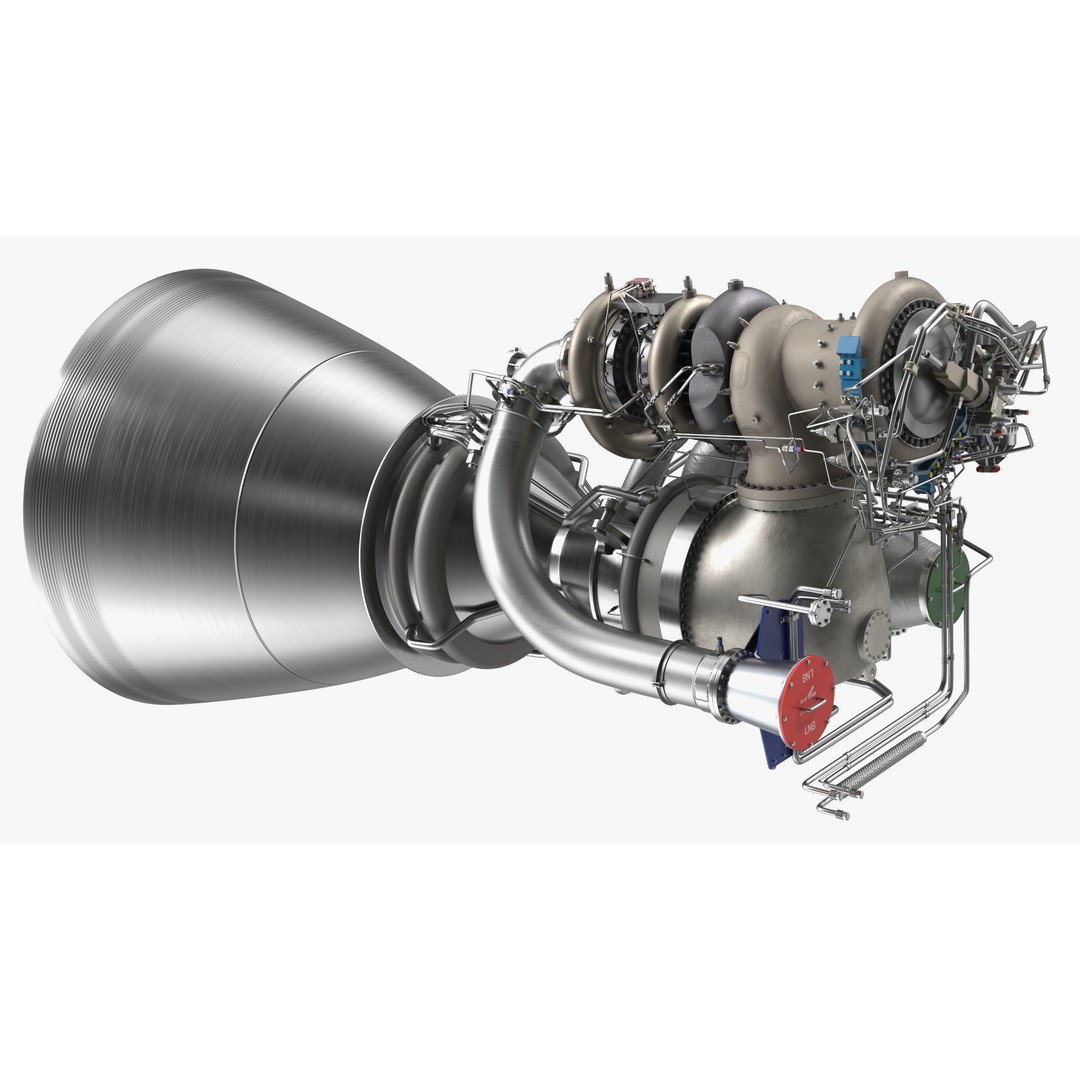 BE-4 Rocket Engine 3D Model – High Poly Space Propulsion Asset, FBX, OBJ - View 14
