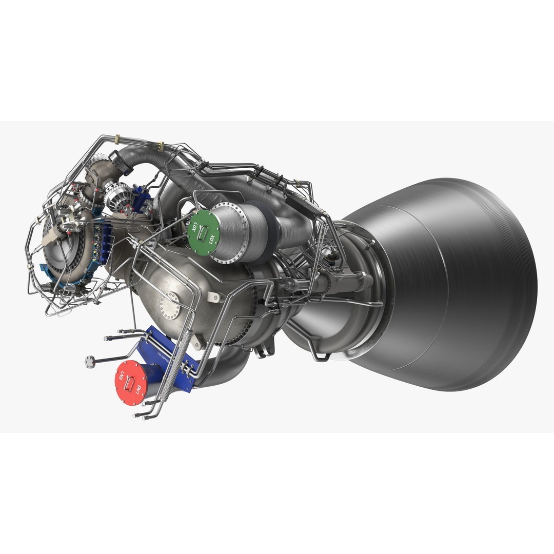 BE-4 Rocket Engine 3D Model – High Poly Space Propulsion Asset, FBX, OBJ - View 15