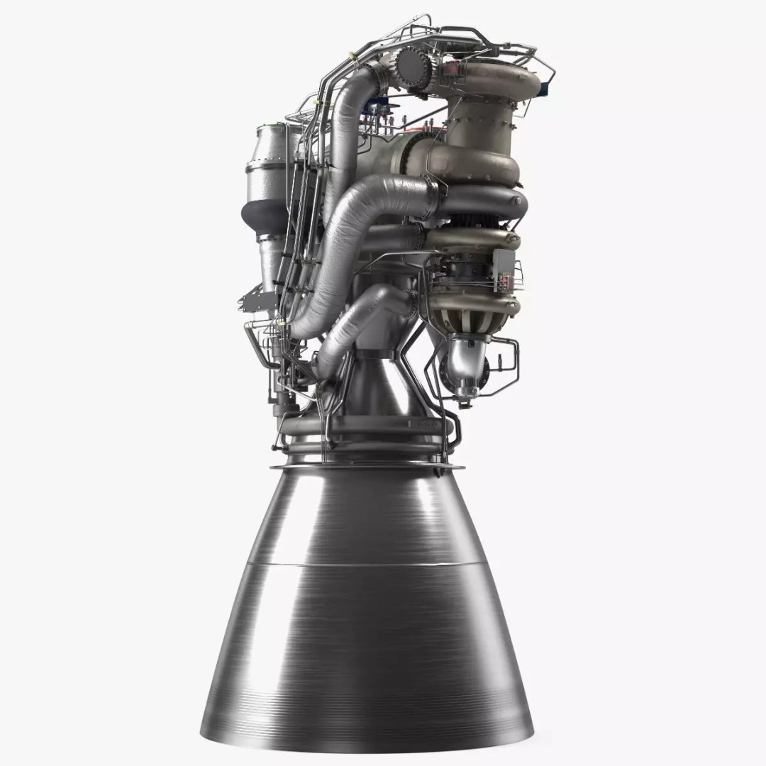 BE-4 Rocket Engine 3D Model – High Poly Space Propulsion Asset, FBX, OBJ - View 2