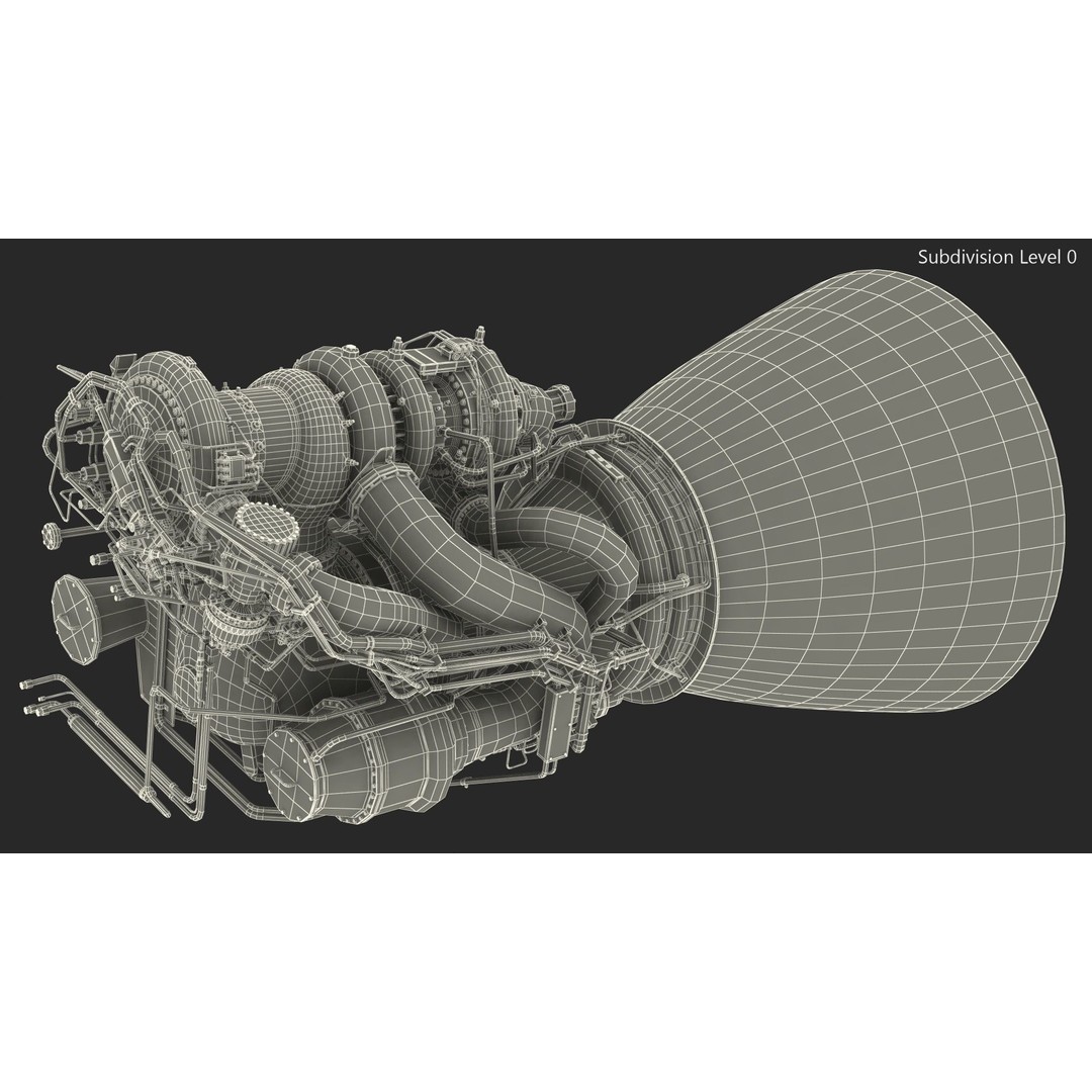BE-4 Rocket Engine 3D Model – High Poly Space Propulsion Asset, FBX, OBJ - View 23