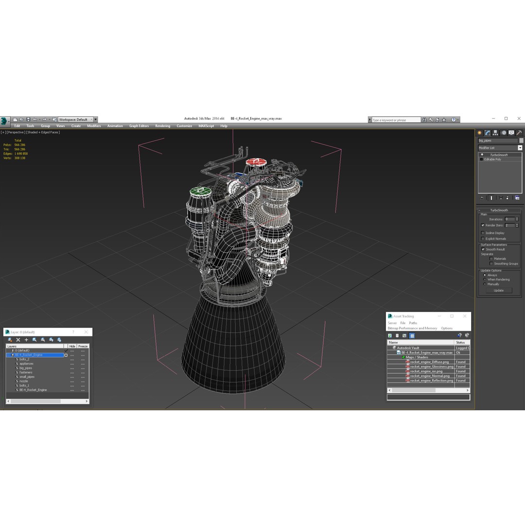 BE-4 Rocket Engine 3D Model – High Poly Space Propulsion Asset, FBX, OBJ - View 27