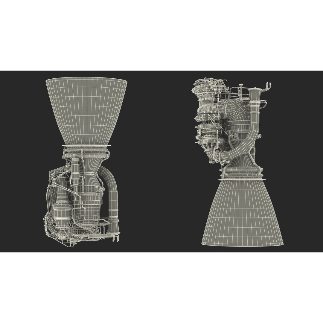 BE-4 Rocket Engine 3D Model – High Poly Space Propulsion Asset, FBX, OBJ - View 28