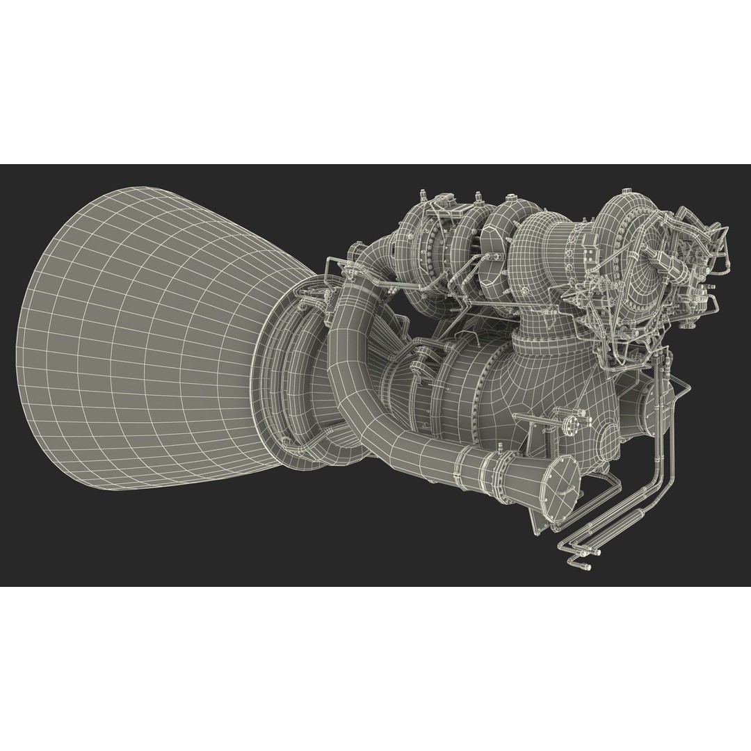 BE-4 Rocket Engine 3D Model – High Poly Space Propulsion Asset, FBX, OBJ - View 29