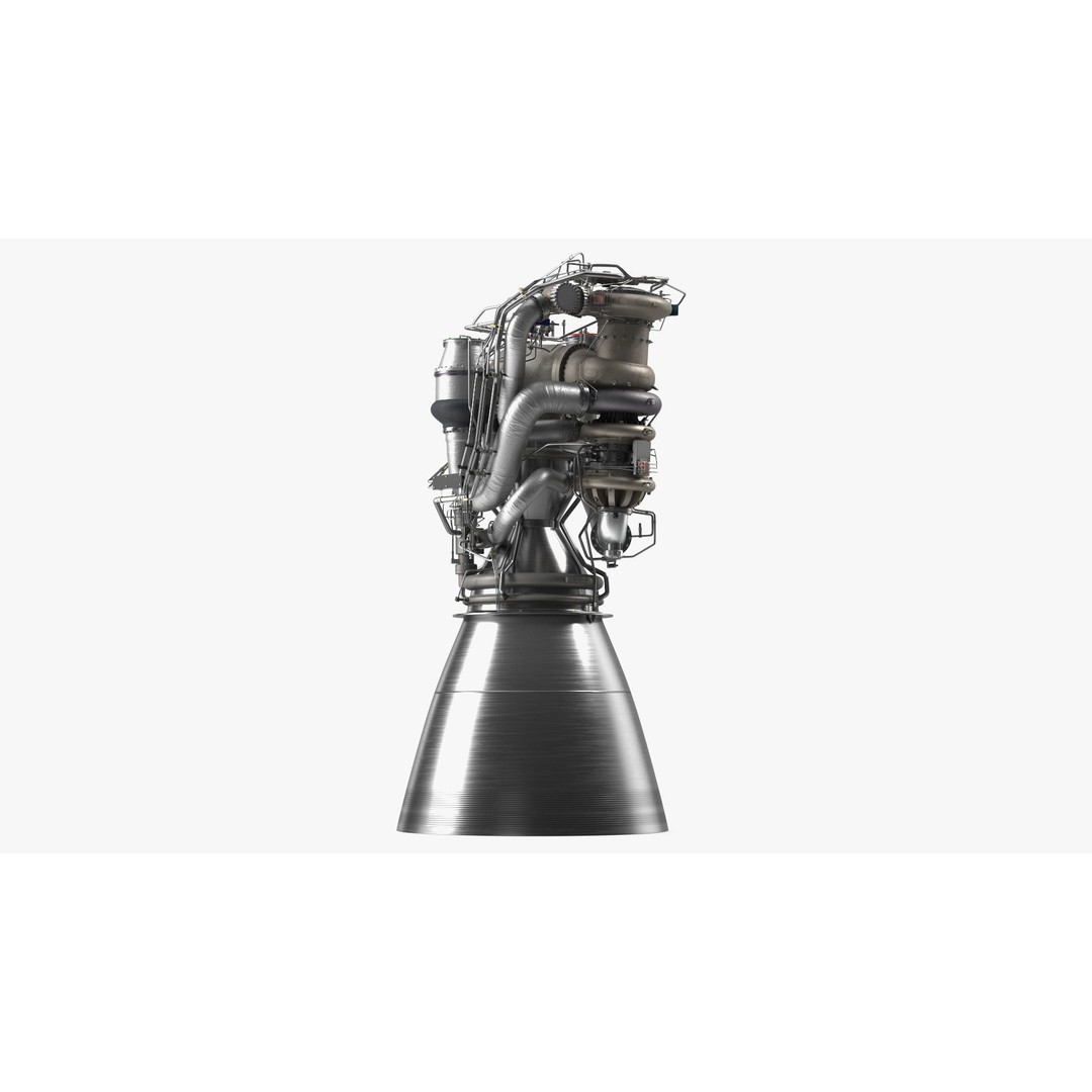 BE-4 Rocket Engine 3D Model – High Poly Space Propulsion Asset, FBX, OBJ - View 3