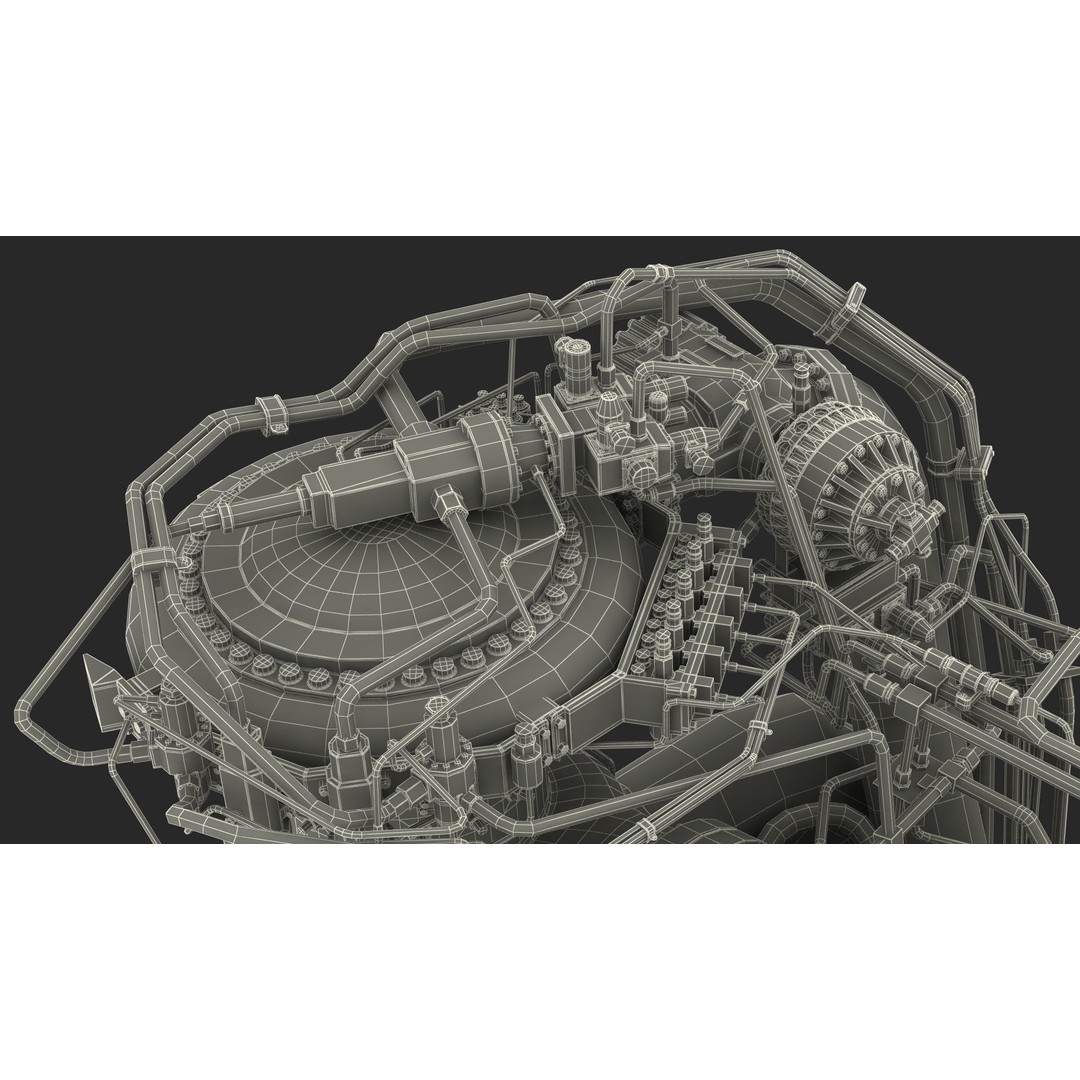 BE-4 Rocket Engine 3D Model – High Poly Space Propulsion Asset, FBX, OBJ - View 32