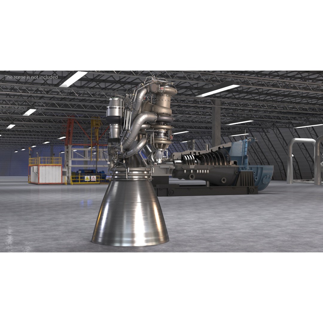 BE-4 Rocket Engine 3D Model – High Poly Space Propulsion Asset, FBX, OBJ - View 4