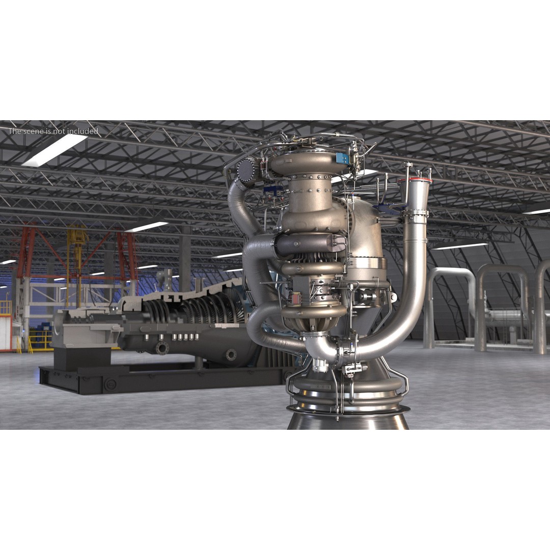 BE-4 Rocket Engine 3D Model – High Poly Space Propulsion Asset, FBX, OBJ - View 5