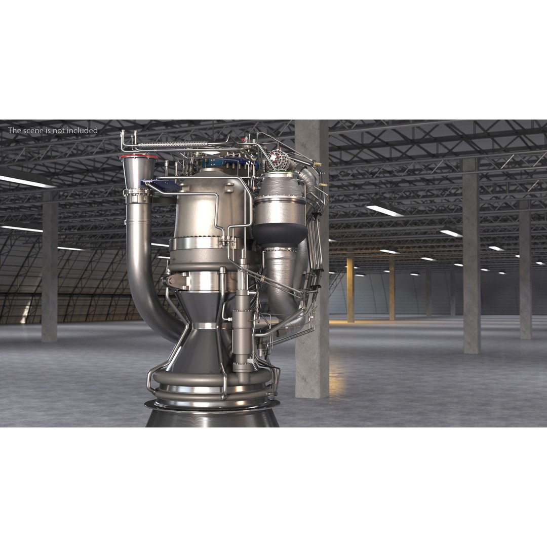 BE-4 Rocket Engine 3D Model – High Poly Space Propulsion Asset, FBX, OBJ - View 6