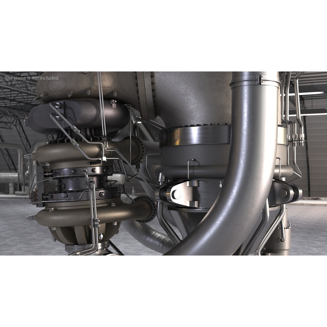 BE-4 Rocket Engine 3D Model – High Poly Space Propulsion Asset, FBX, OBJ - View 7