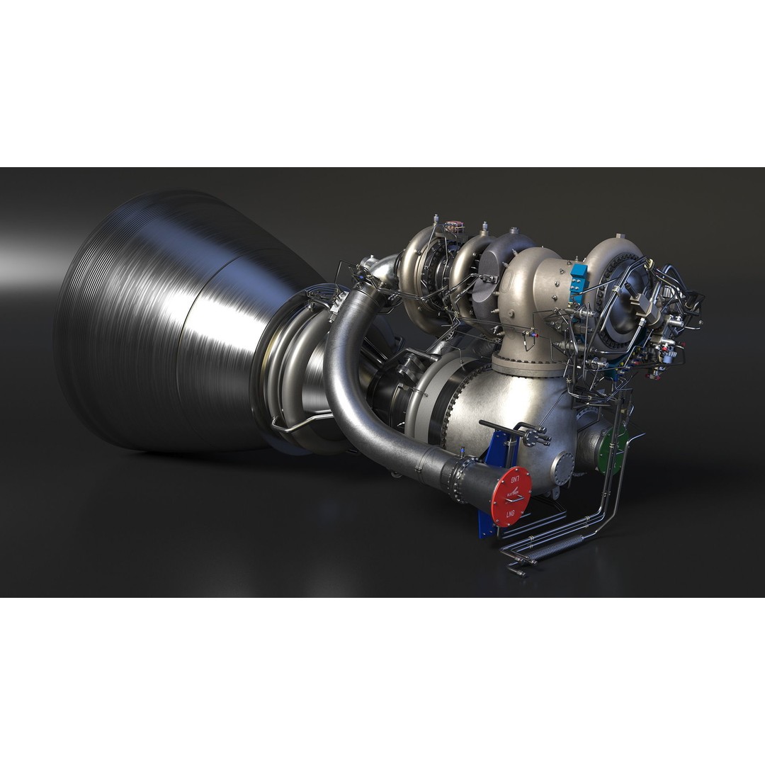 BE-4 Rocket Engine 3D Model – High Poly Space Propulsion Asset, FBX, OBJ - View 9