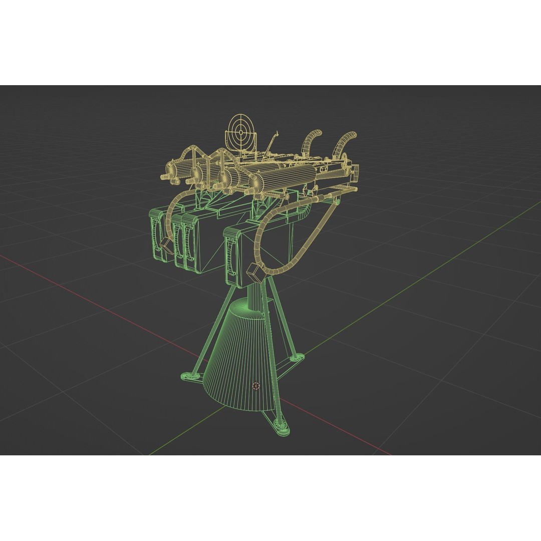 Maxim Anti Aircraft Machine Gun 3D Model – Low Poly Game Asset, FBX, OBJ - View 18