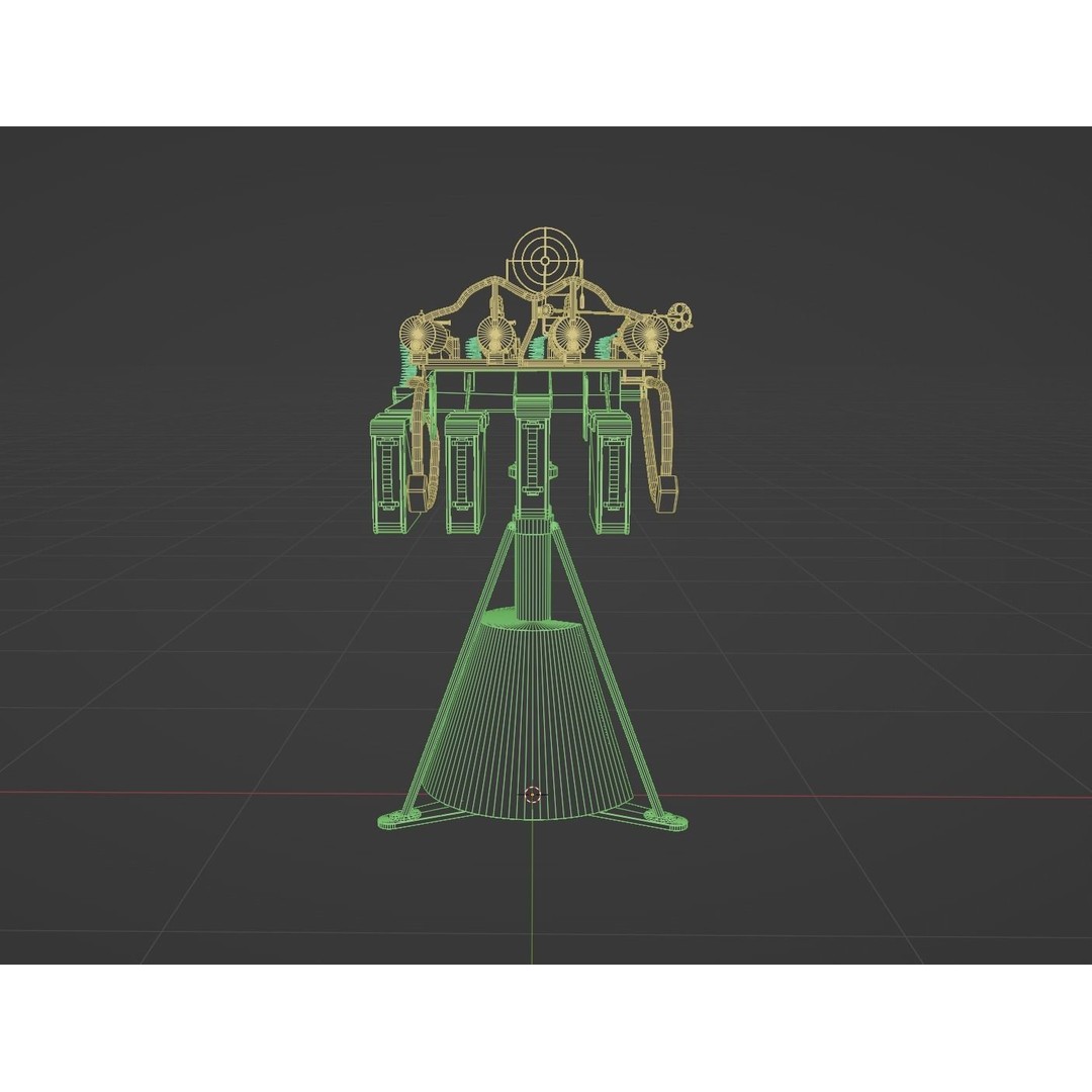 Maxim Anti Aircraft Machine Gun 3D Model – Low Poly Game Asset, FBX, OBJ - View 24