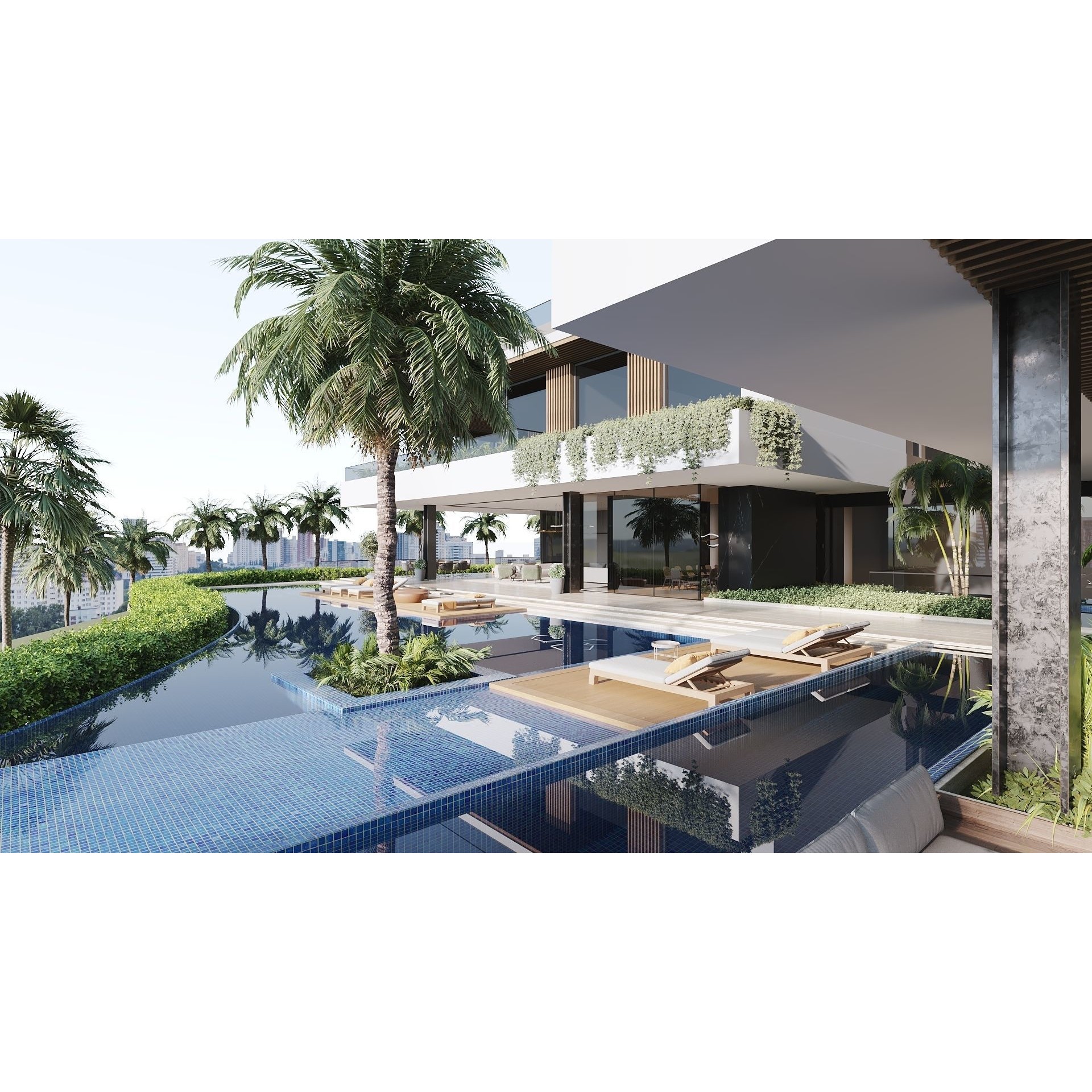 Hillside Villa House - Architectural 3D Model - View 11