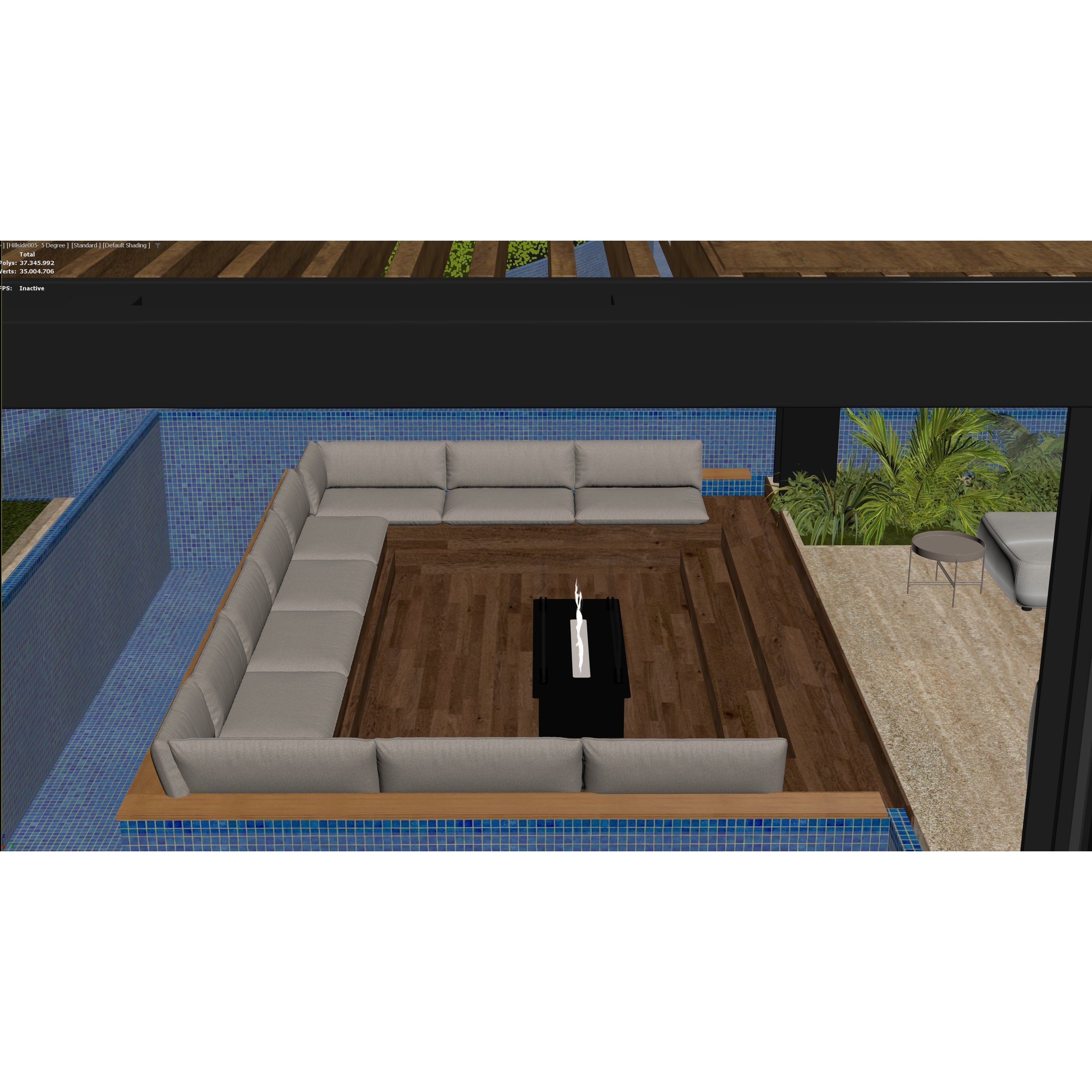 Hillside Villa House - Architectural 3D Model - View 16