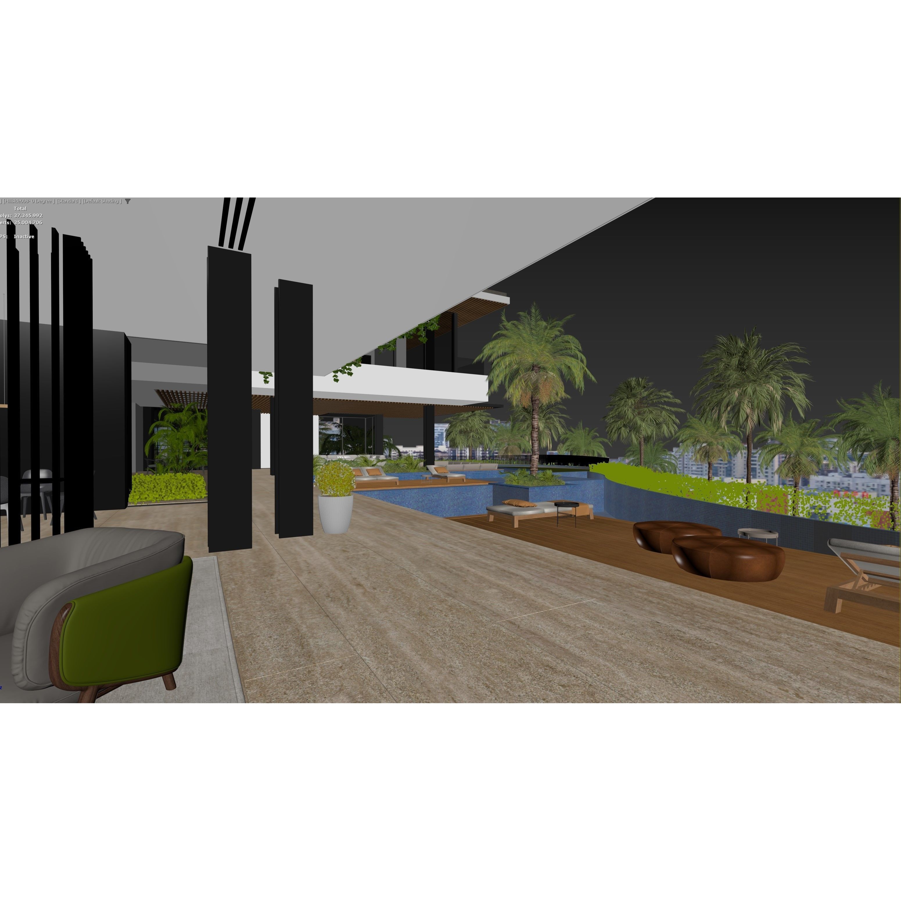 Hillside Villa House - Architectural 3D Model - View 17