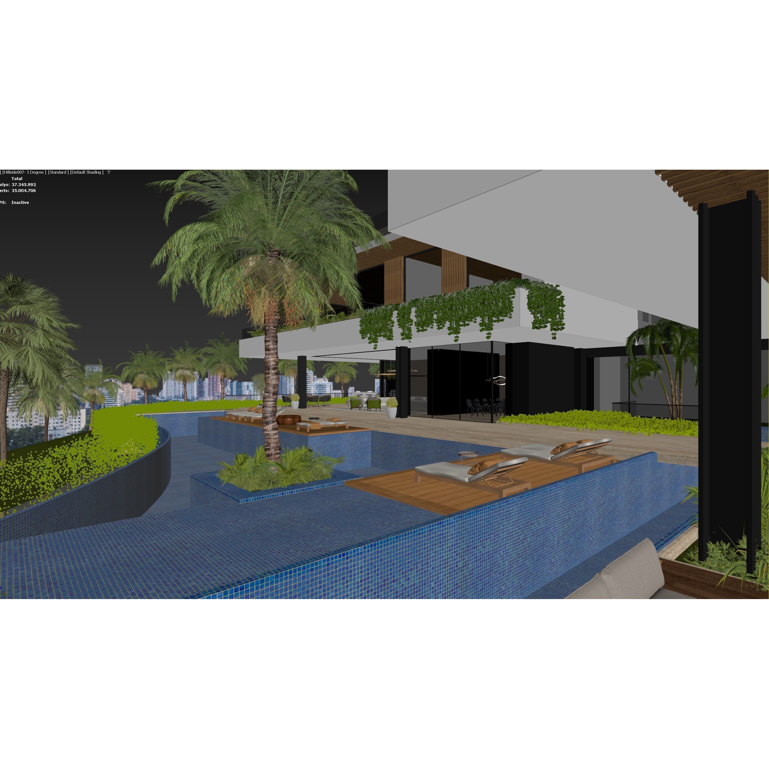 Hillside Villa House - Architectural 3D Model - View 18