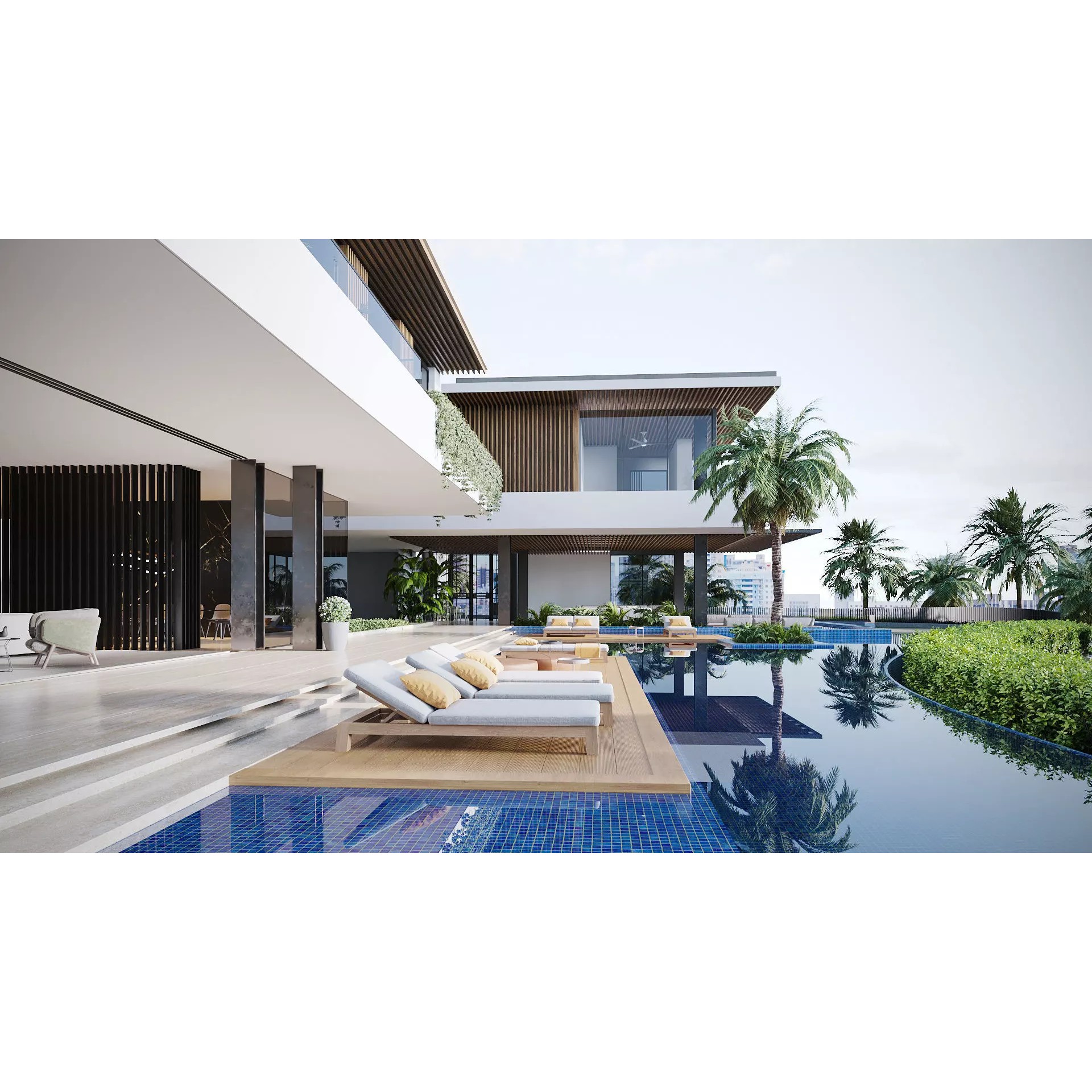 Hillside Villa House - Architectural 3D Model - View 2