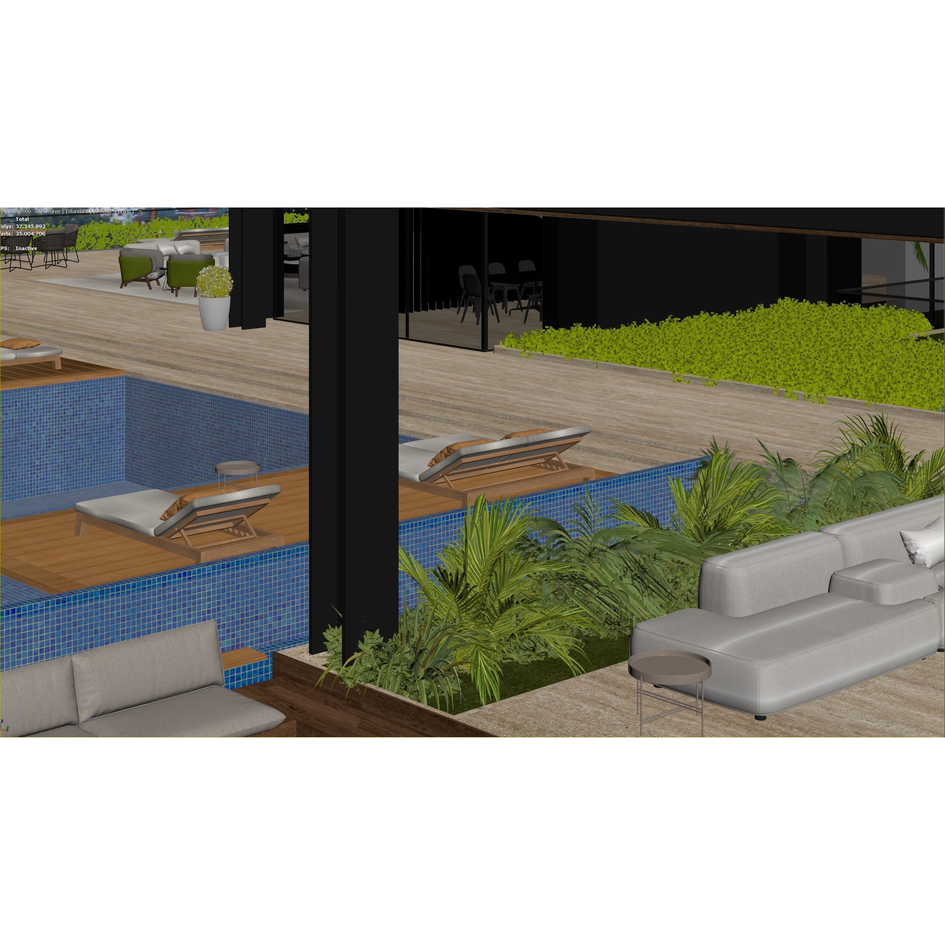 Hillside Villa House - Architectural 3D Model - View 20