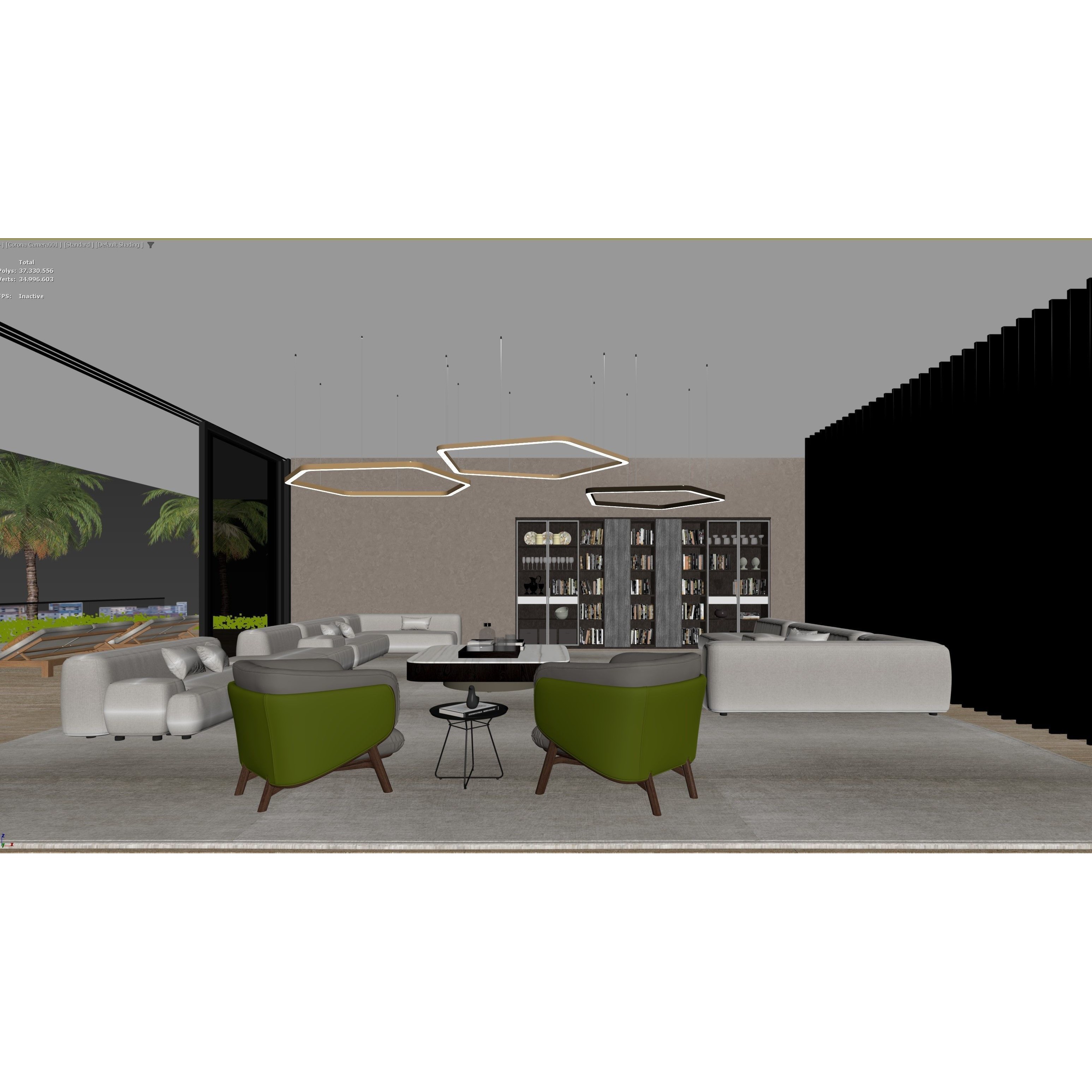 Hillside Villa House - Architectural 3D Model - View 25