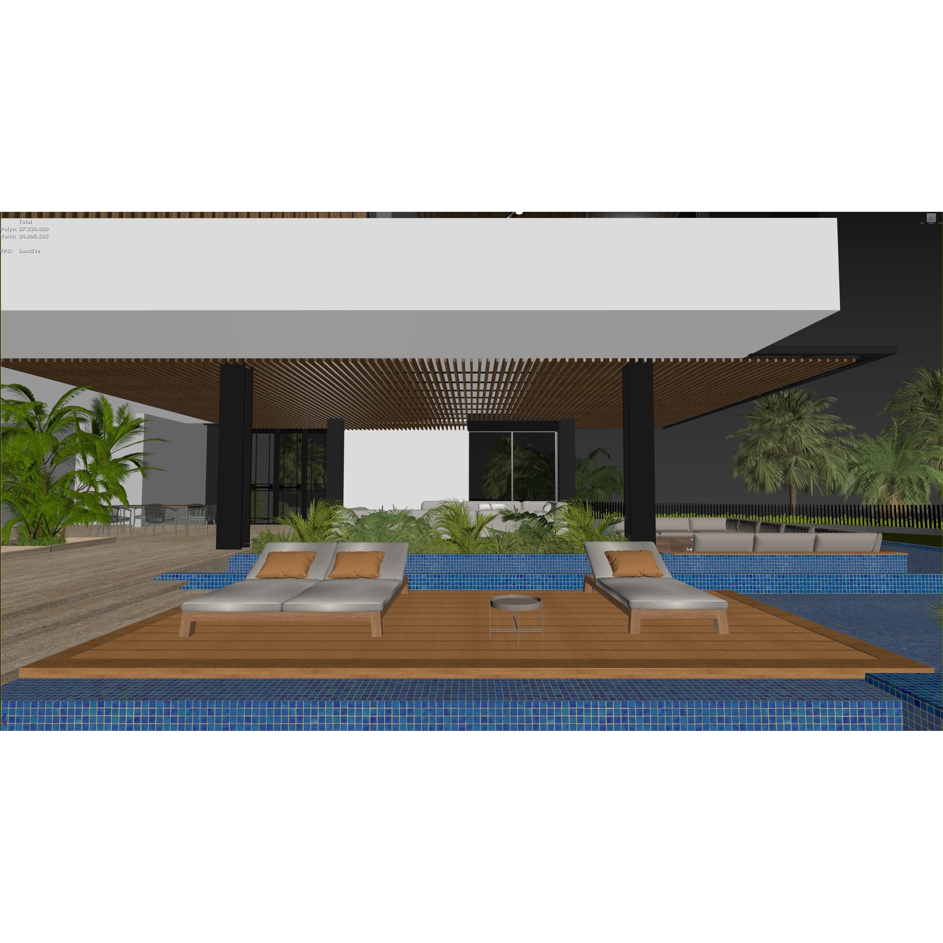 Hillside Villa House - Architectural 3D Model - View 28