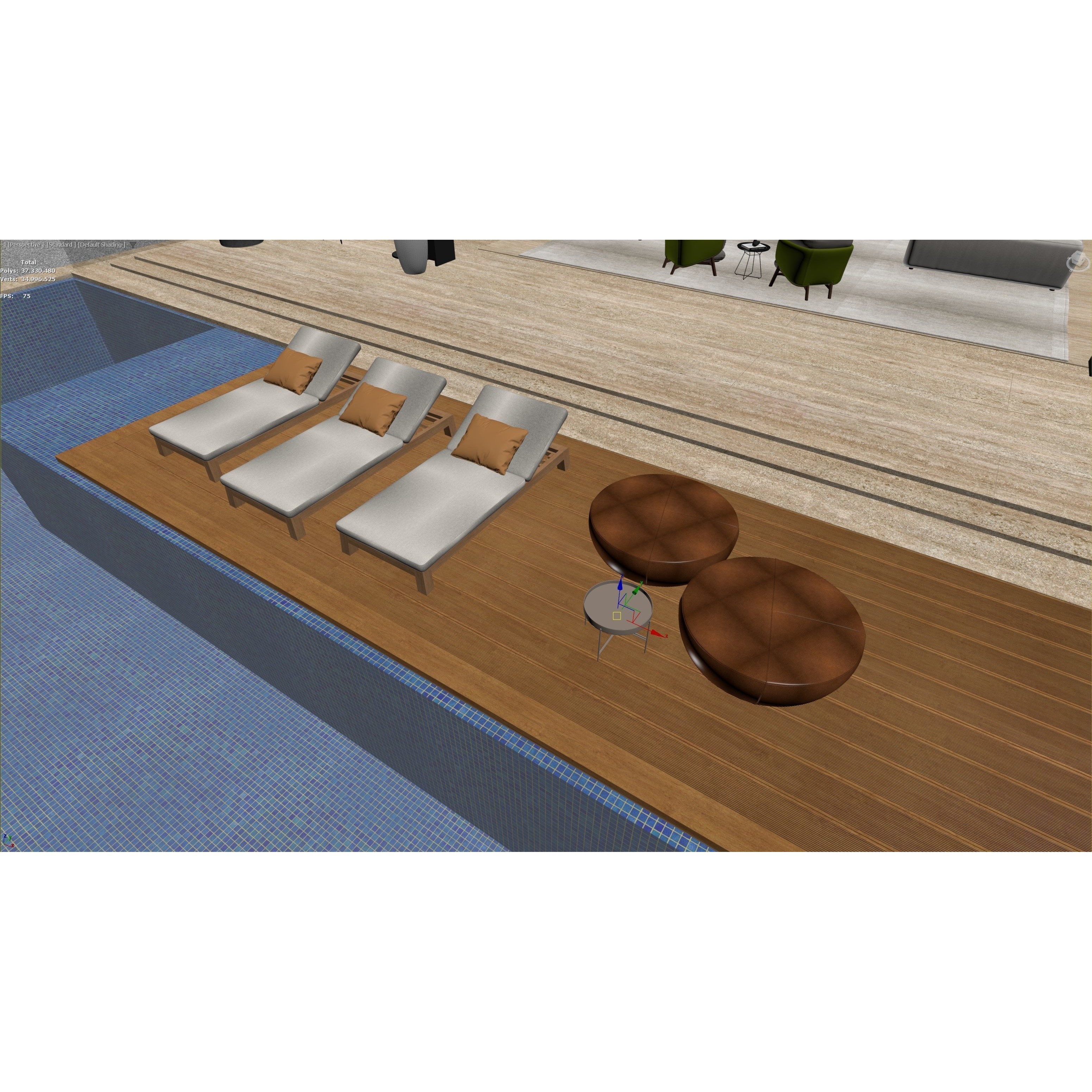 Hillside Villa House - Architectural 3D Model - View 30