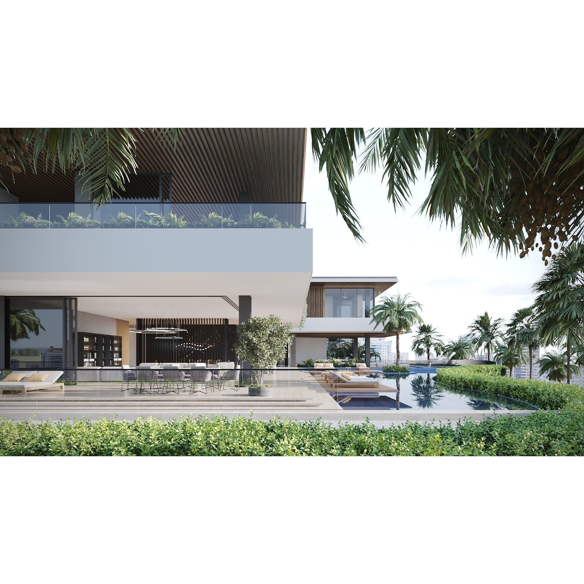 Hillside Villa House - Architectural 3D Model - View 4