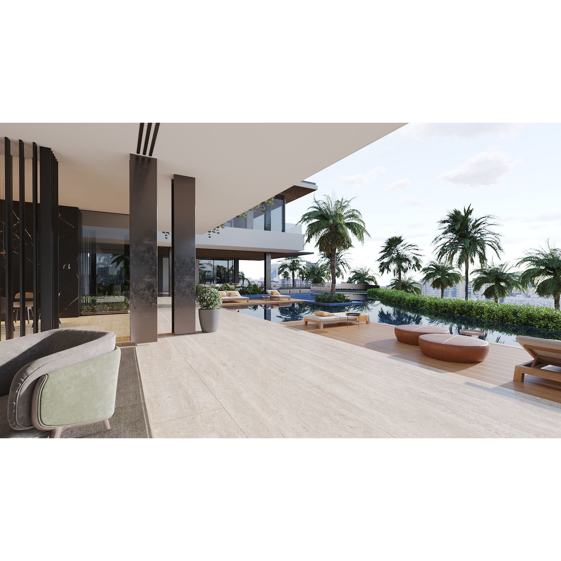 Hillside Villa House - Architectural 3D Model - View 6