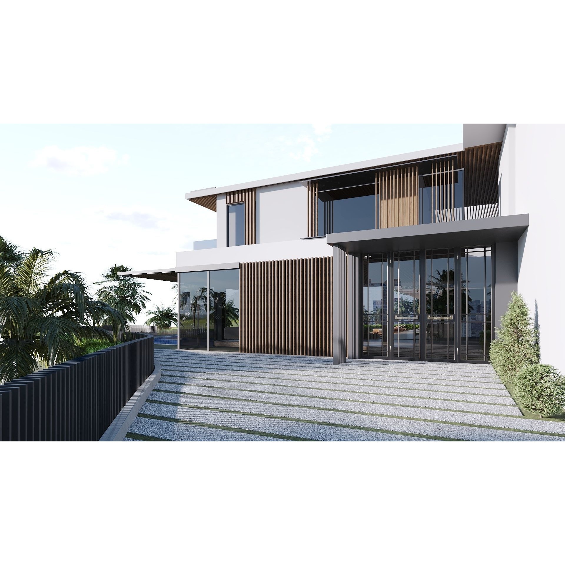 Hillside Villa House - Architectural 3D Model - View 7
