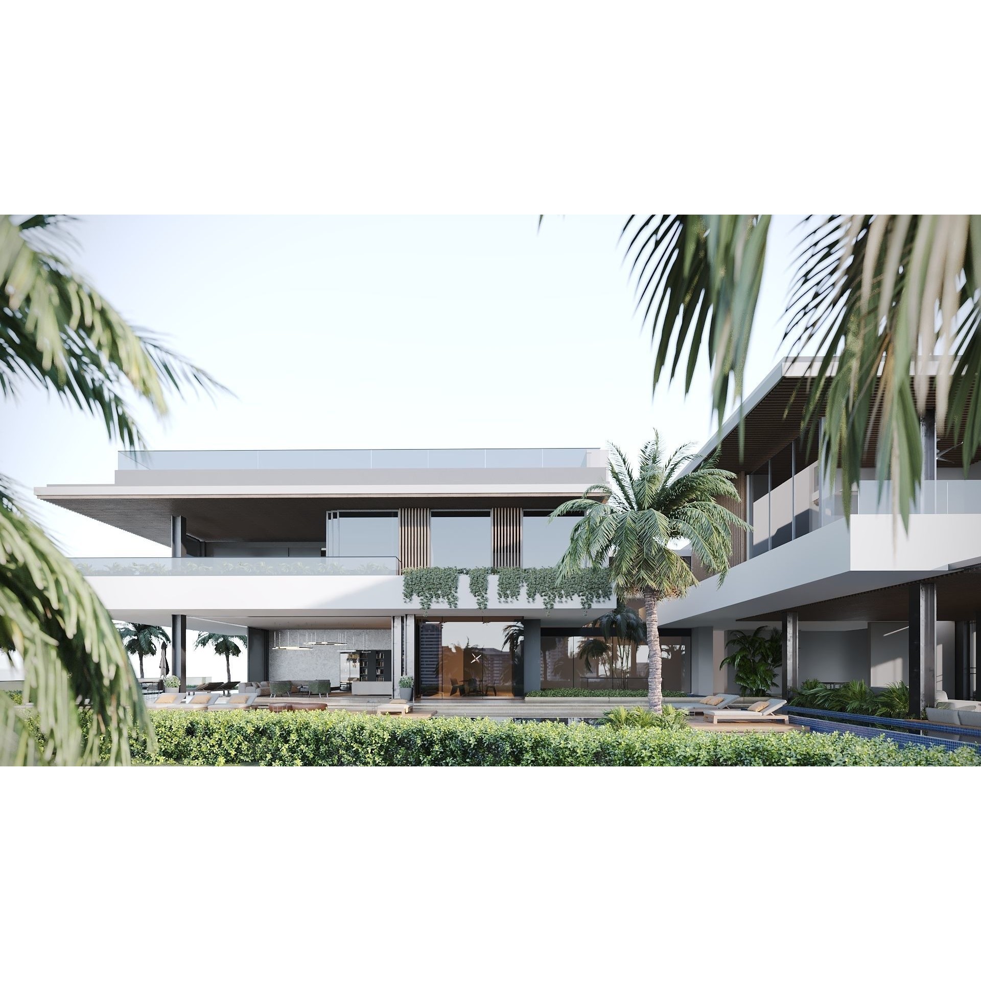 Hillside Villa House - Architectural 3D Model - View 8