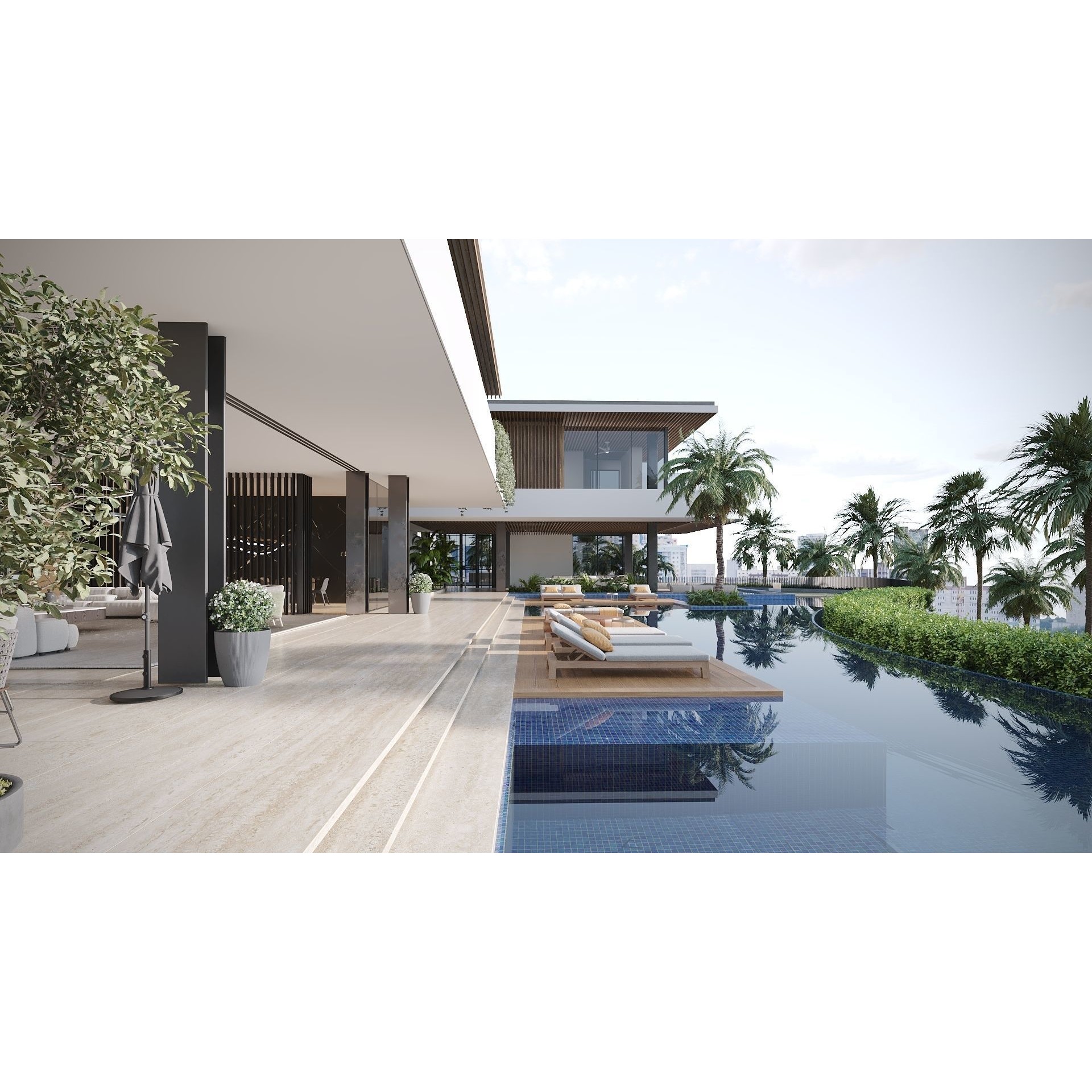 Hillside Villa House - Architectural 3D Model - View 9