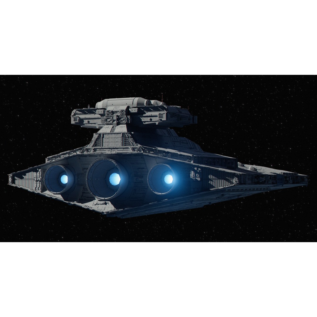 Gladiator-Class Star Destroyer 3D Model – High Poly Spaceship, FBX, OBJ - View 20