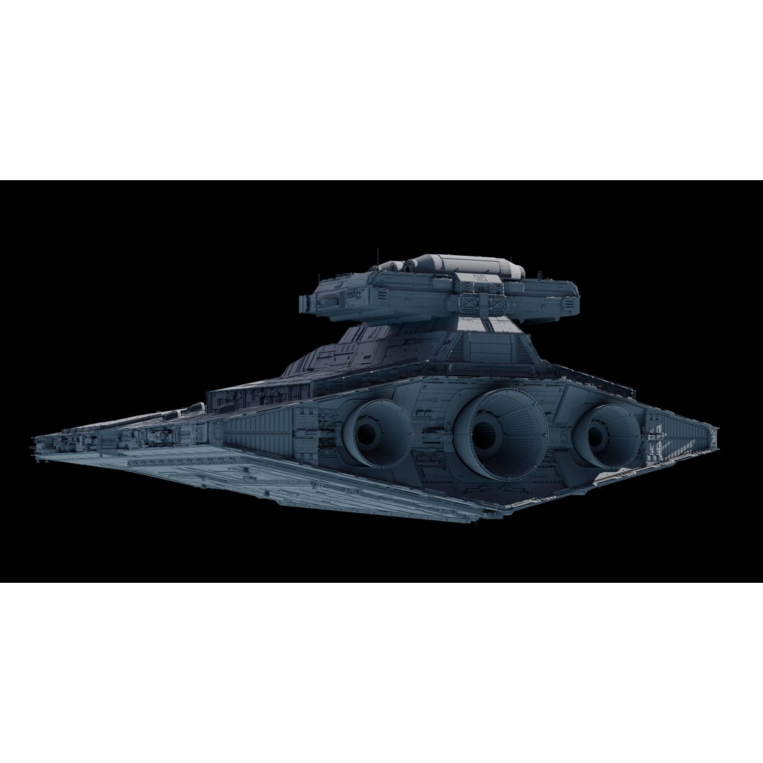 Gladiator-Class Star Destroyer 3D Model – High Poly Spaceship, FBX, OBJ - View 3