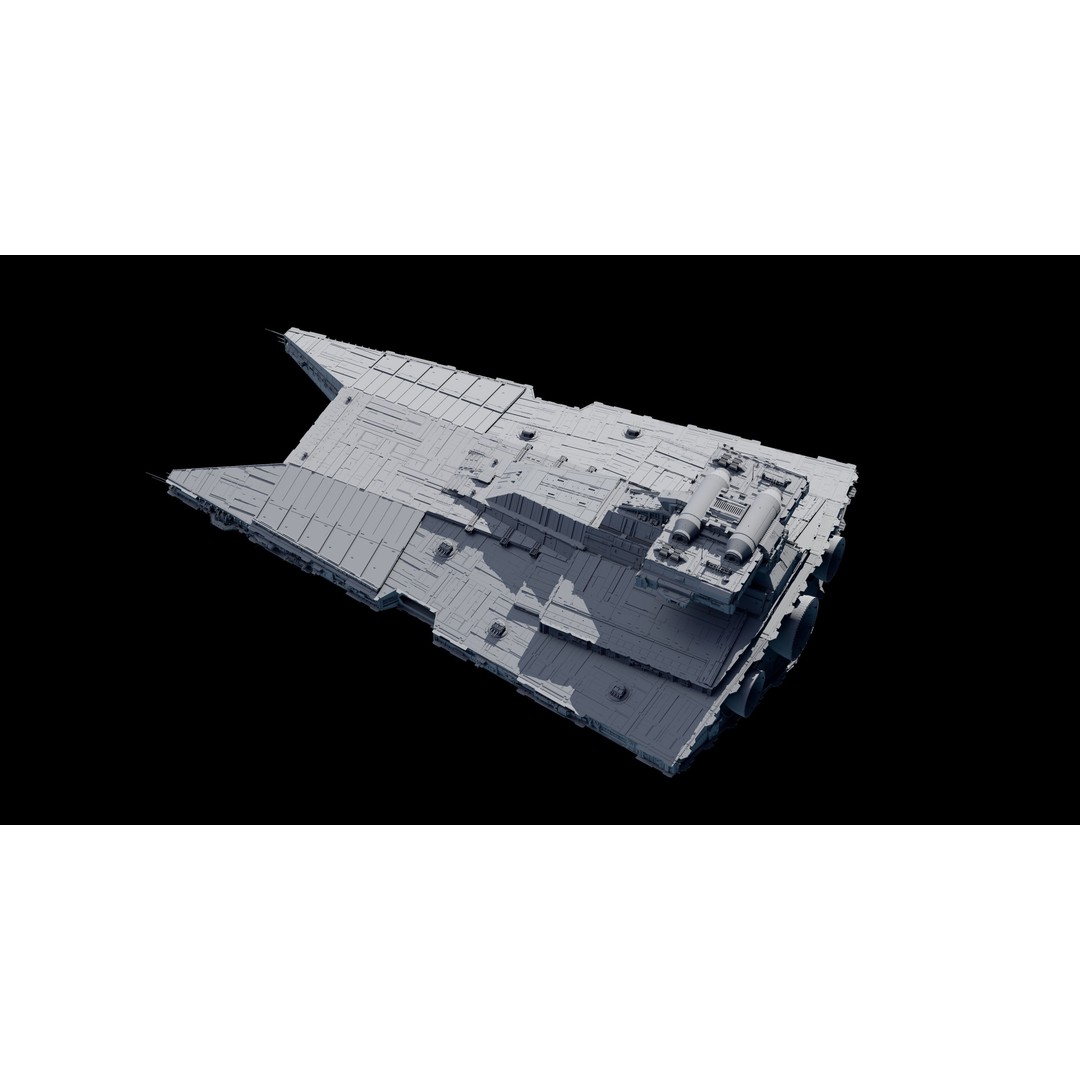 Gladiator-Class Star Destroyer 3D Model – High Poly Spaceship, FBX, OBJ - View 4
