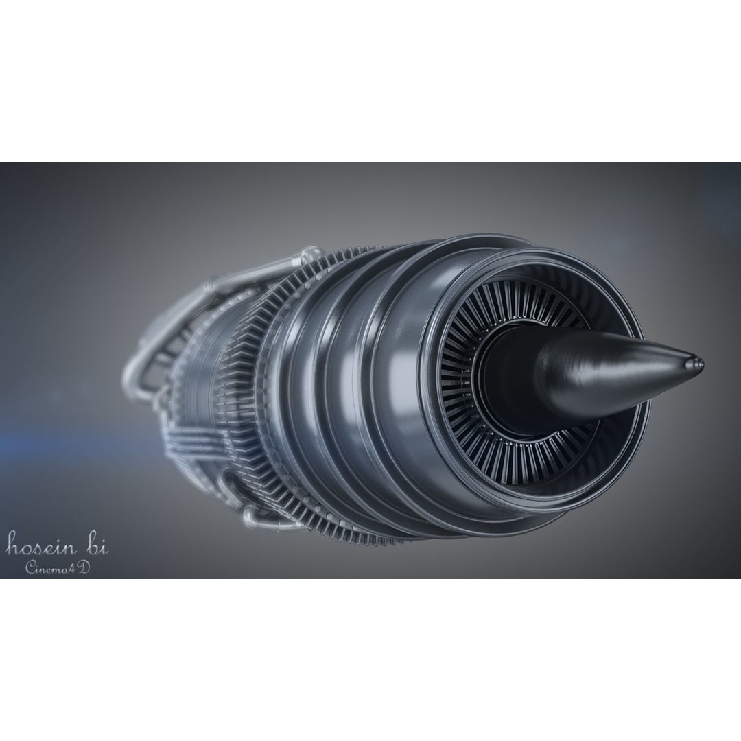 Jet Engine 3D Model – High Poly Aircraft Part, FBX & OBJ Formats - View 16