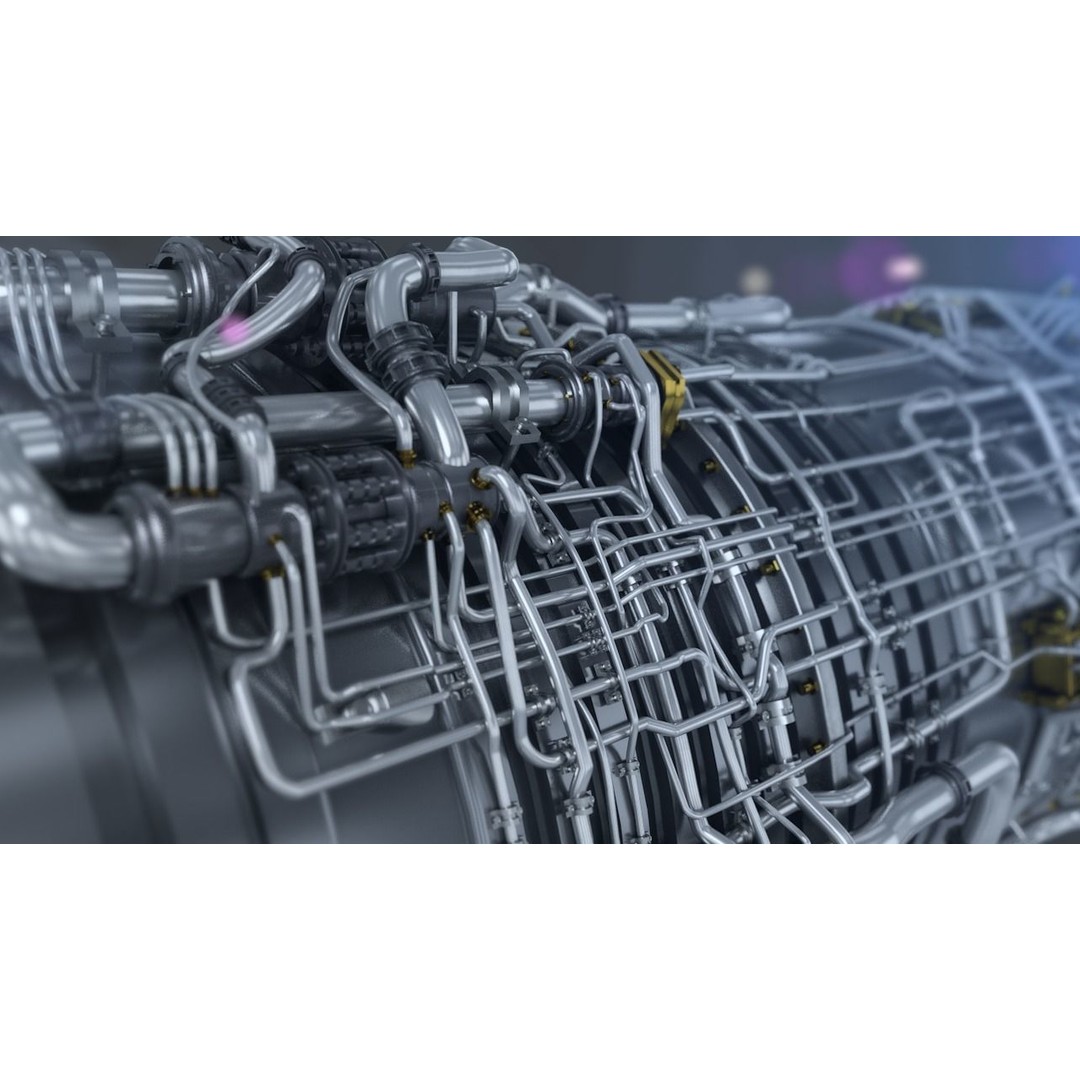 Jet Engine 3D Model – High Poly Aircraft Part, FBX & OBJ Formats - View 22