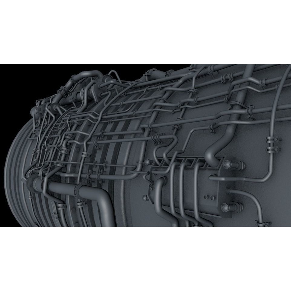 Jet Engine 3D Model – High Poly Aircraft Part, FBX & OBJ Formats - View 25
