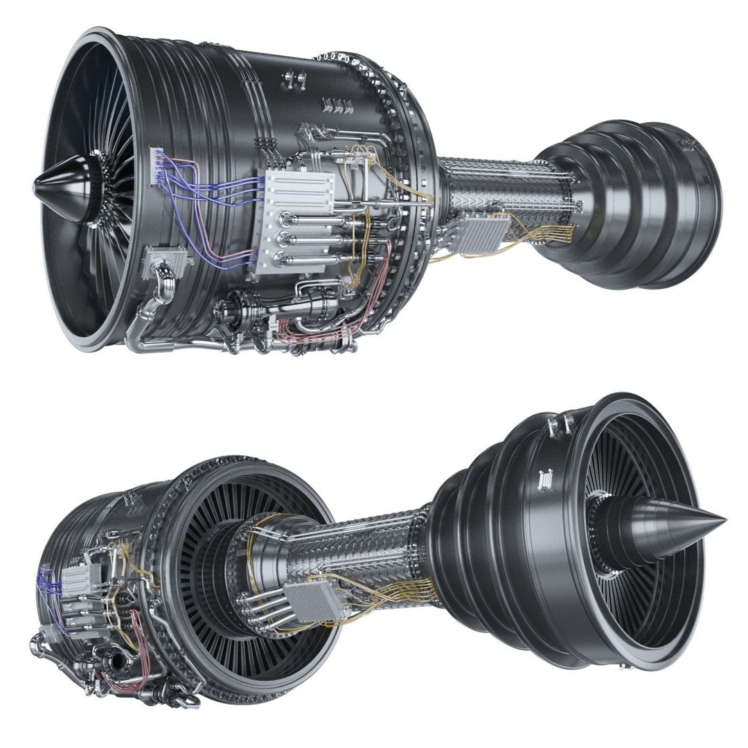 Jet Engine 3D Model – High Poly Aircraft Part, FBX & OBJ Formats - View 3