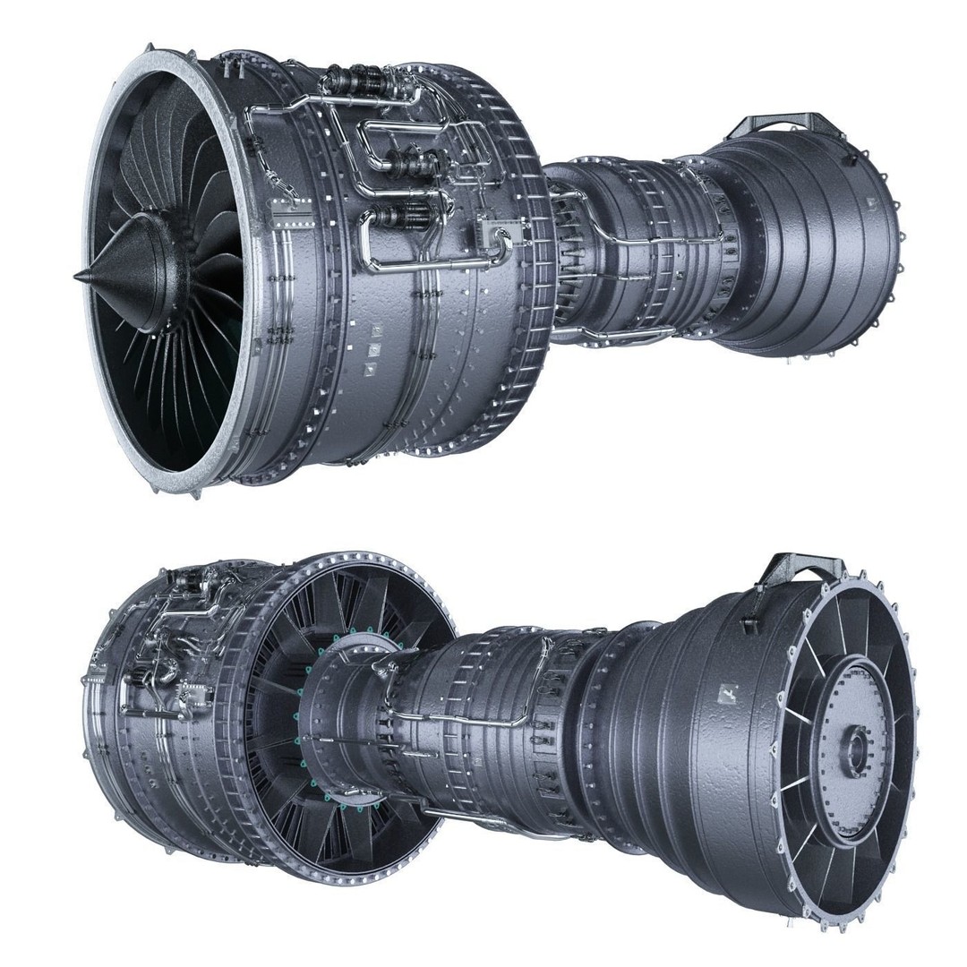 Jet Engine 3D Model – High Poly Aircraft Part, FBX & OBJ Formats - View 4