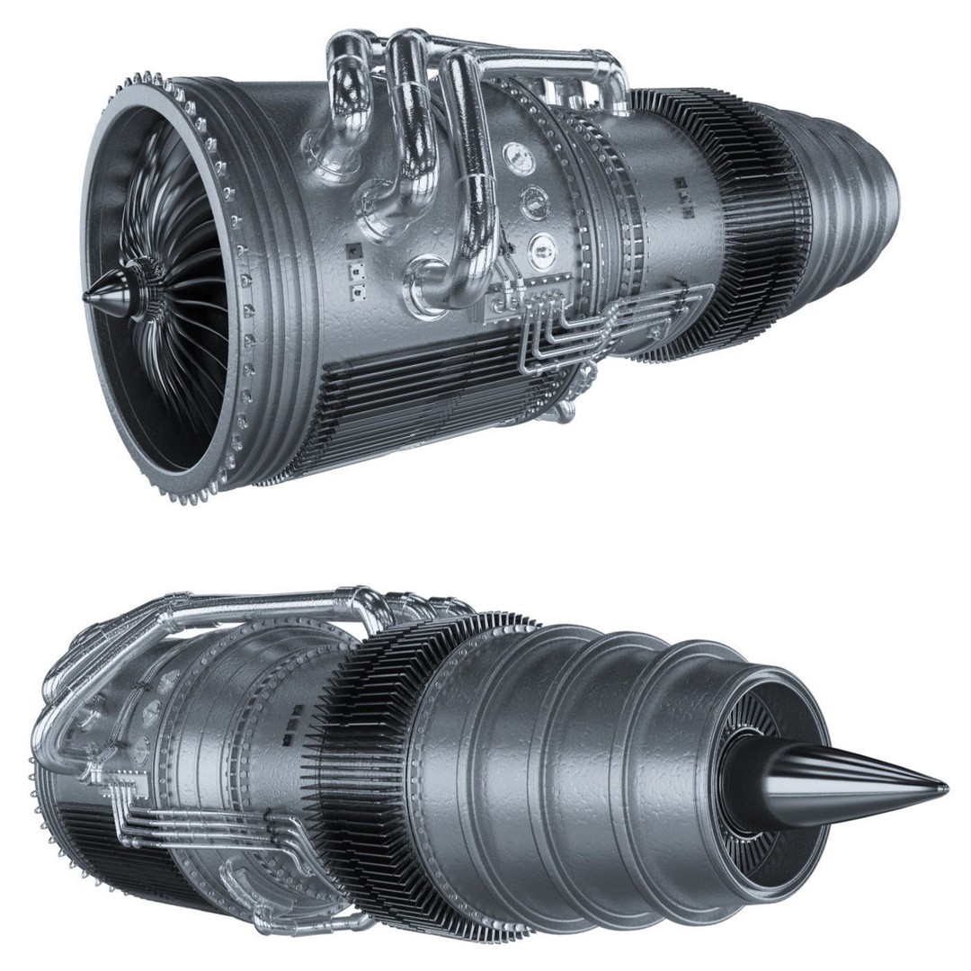 Jet Engine 3D Model – High Poly Aircraft Part, FBX & OBJ Formats - View 5