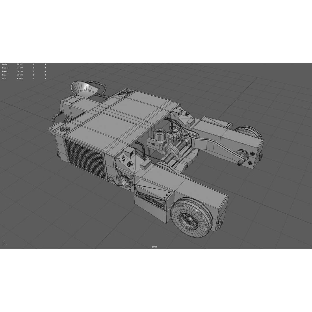 US NAVY Tractor AS32 3D Model – PBR Game-Ready Asset, Multiple Formats