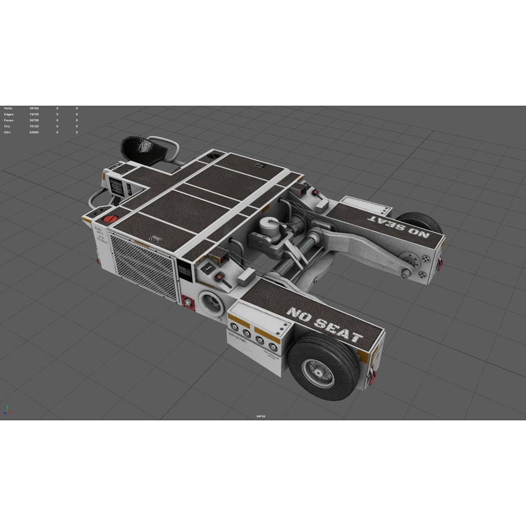 US NAVY Tractor AS32 3D Model – PBR Game-Ready Asset, Multiple Formats - View 5