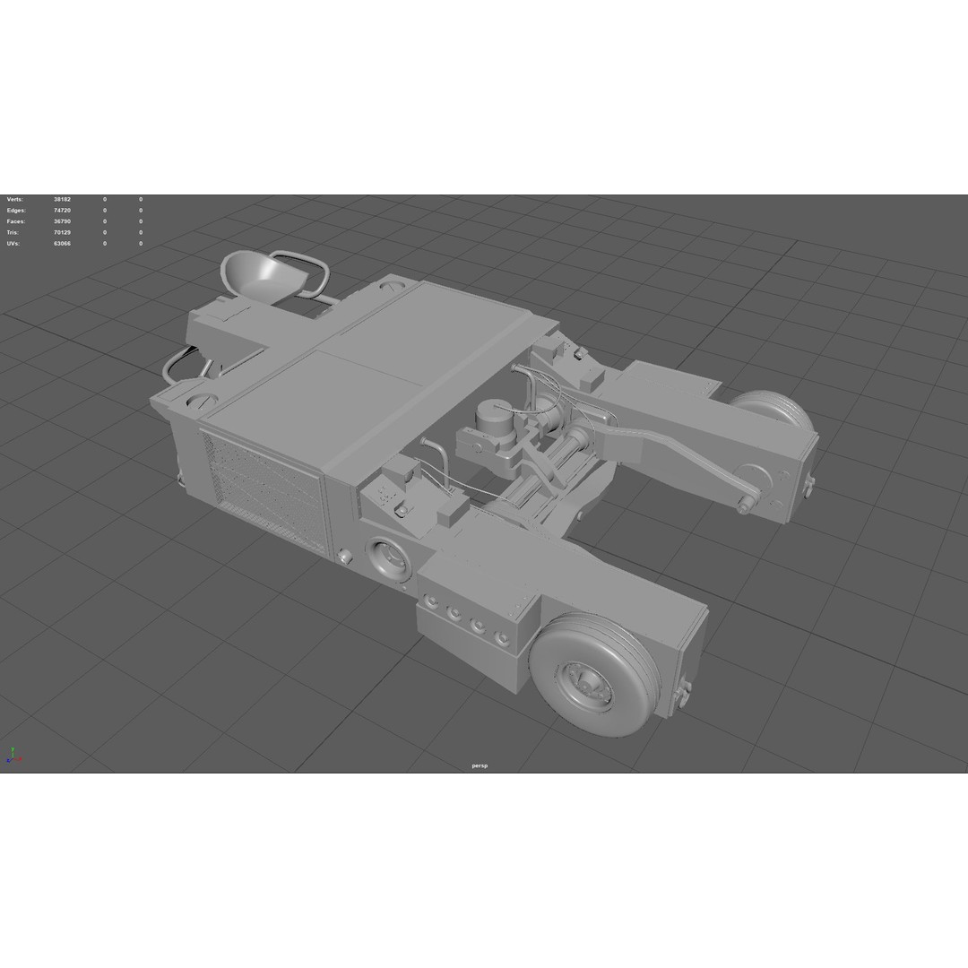 US NAVY Tractor AS32 3D Model – PBR Game-Ready Asset, Multiple Formats - View 6