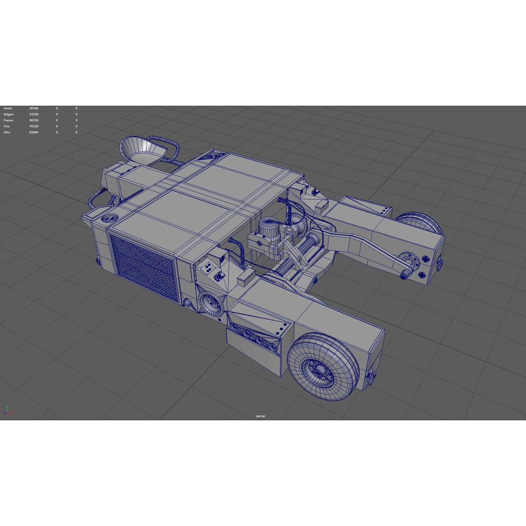 US NAVY Tractor AS32 3D Model – PBR Game-Ready Asset, Multiple Formats - View 7