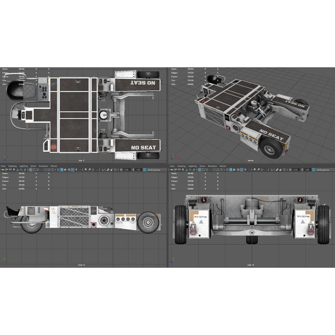 US NAVY Tractor AS32 3D Model – PBR Game-Ready Asset, Multiple Formats - View 8