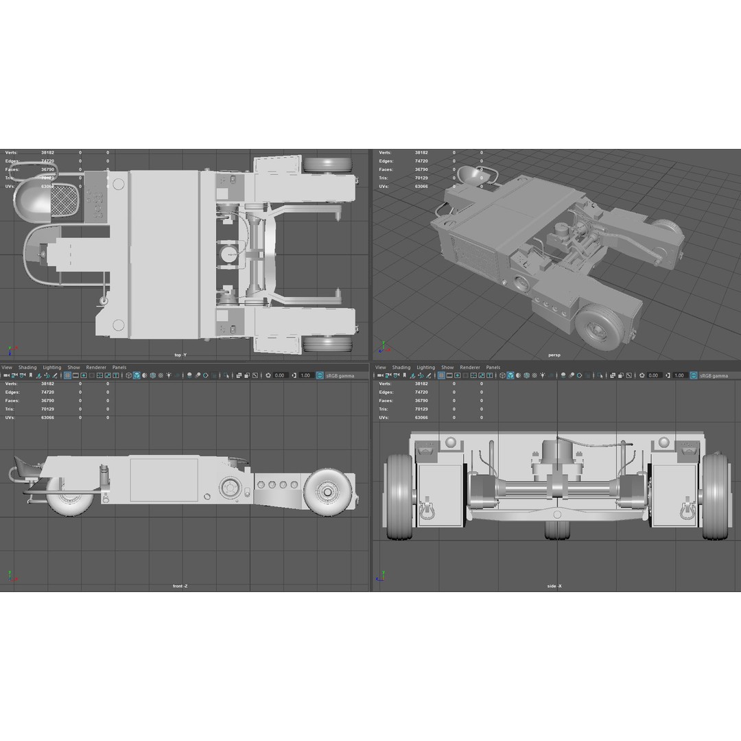 US NAVY Tractor AS32 3D Model – PBR Game-Ready Asset, Multiple Formats - View 9