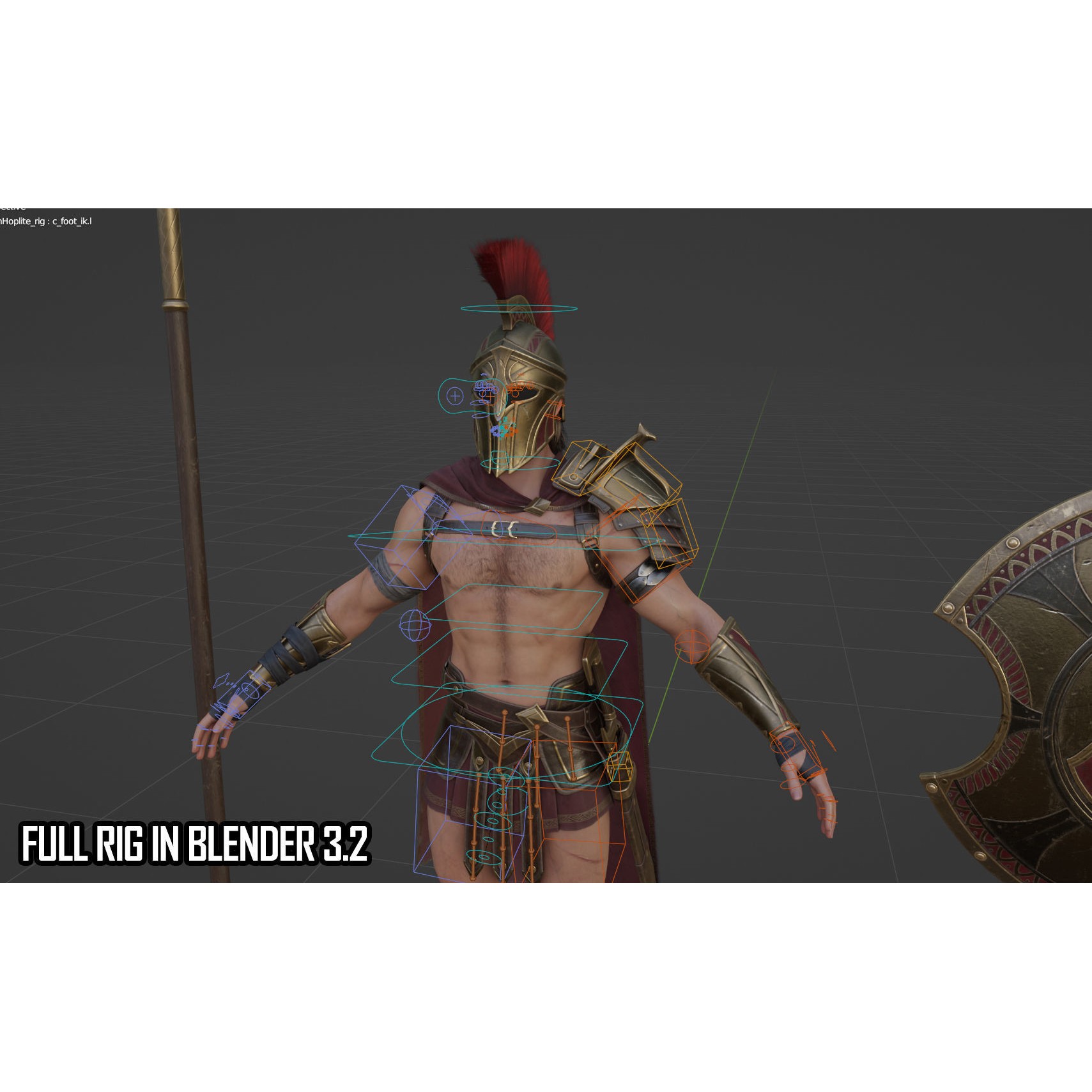 Spartan Hoplite - Low-Poly Game-Ready 3D Model - View 17